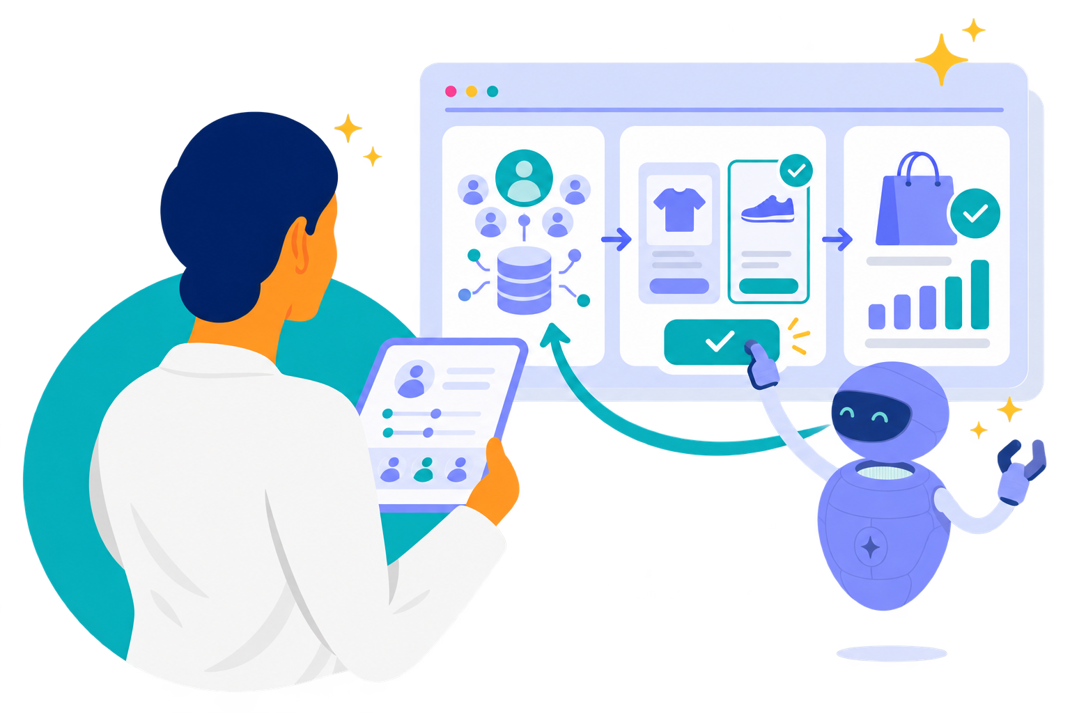 智能体营销示意图：AI 智能体辅助营销决策与执行